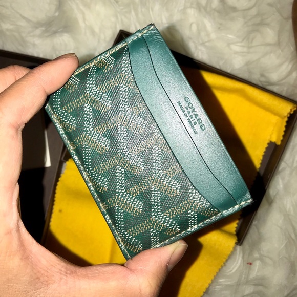 green goyard card holder